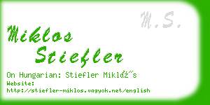 miklos stiefler business card